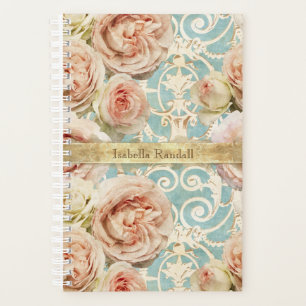 Agenda Vintage Blush Pink Heirloom Rosas Floral Damask