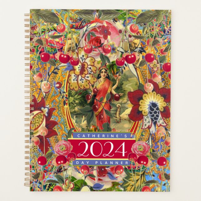 Agenda Vintage Bohemian Goddess 2024 Day Planner (Frente)