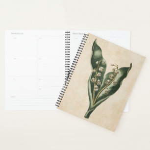 Agenda Vintage Botanical Floral Lily do Vale