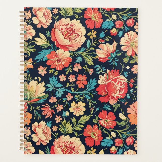 Agenda Vintage Botanical Garden Floral - Azul (Frente)