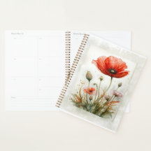 Vintage Cottagecore Country Art Red Poppy Flower