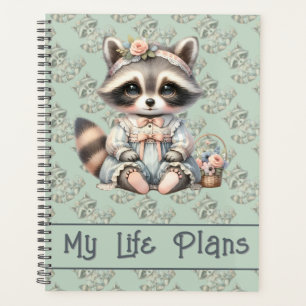 Agenda Vintage Cottagecore Raccoon Pastel Binder