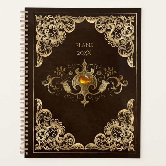 Agenda Vintage Dark Academia Book Cobrir (Frente)