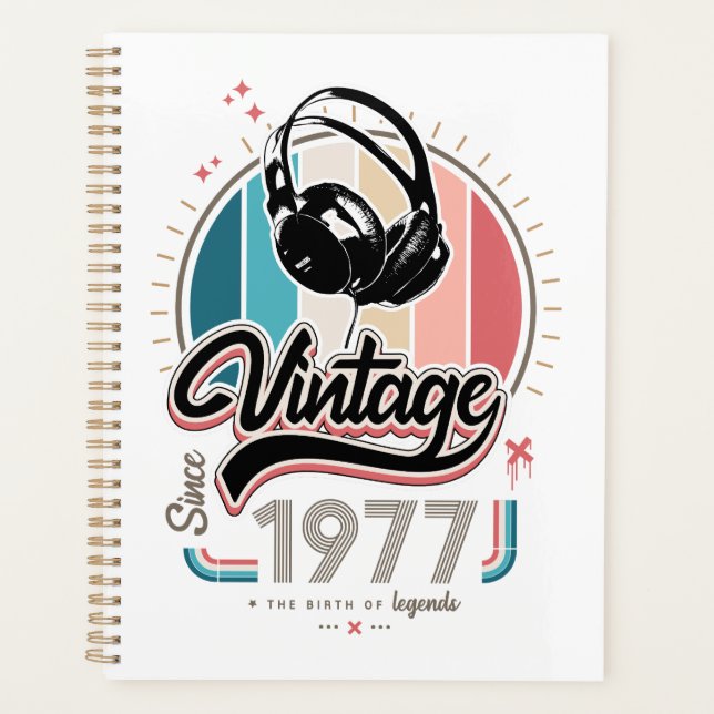 Agenda Vintage desde fones de ouvido de 1977 (Frente)