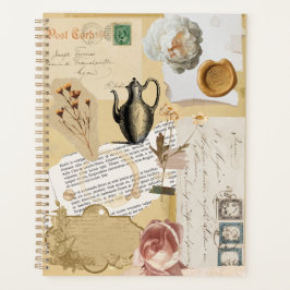 Agenda Vintage Diário Stickers Planner