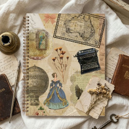 Agenda Vintage Diário Stickers Spiral Planner