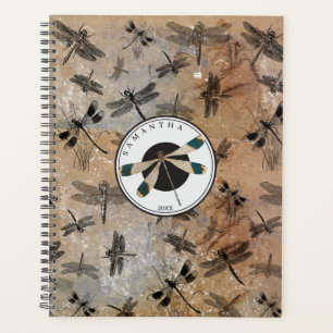 Agenda Vintage Dragonfly Entomology Monogramas