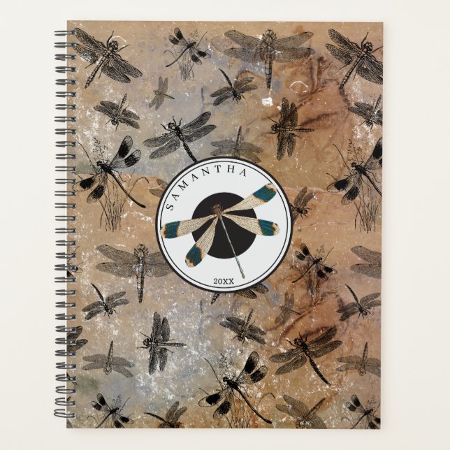 Agenda Vintage Dragonfly Entomology Monogramas (Frente)