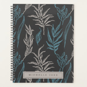 Agenda Vintage Escuro Deixa Castanho Moderno Personalizad