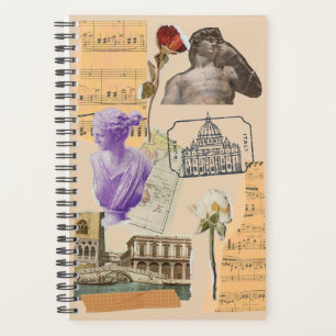 Agenda Vintage Europe Viagem Collage