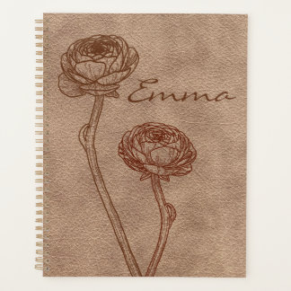 Agenda Vintage Faux Leather Minimalist Personalized