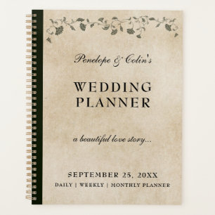 Agenda Vintage Floral Biblioteca de Cobrir Casamento
