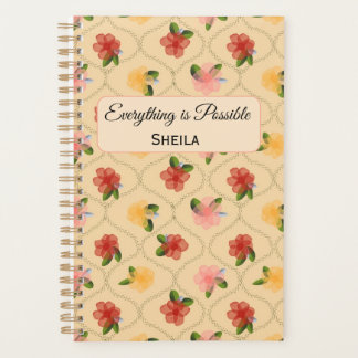 Agenda Vintage floral watercolour diamond Notebook
