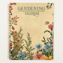 Agenda Vintage Gartenarbeit Blumen Gartenplaner Kalender