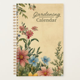 Agenda Vintage Gartenplanung mit Garten Blumen Kalender 