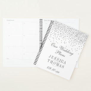 Agenda Vintage Glam Silver Confetti Casamento