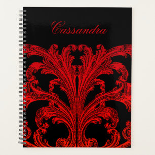 Agenda Vintage Gótico Romântico em Vermelho Sanguíneo