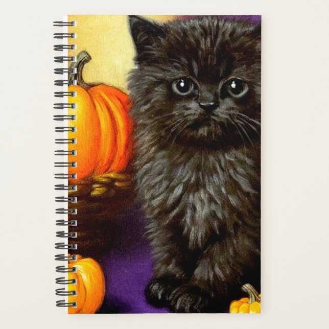 Agenda Vintage Halloween Kitten (Frente)