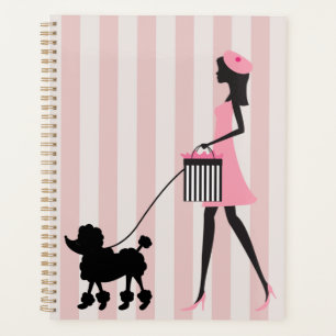 Agenda Vintage Lady andando poodle preto