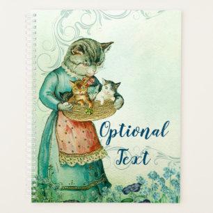 Agenda Vintage Mãe Cat com Kittens