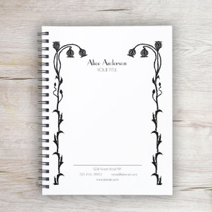 Agenda Vintage Minimalística Nouveau Floral Personal