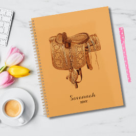 Agenda Vintage Ocidental Saddle,Cowgirl,Personalização Si