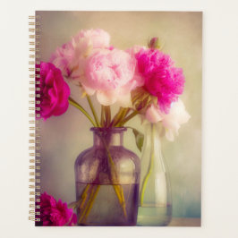 Agenda Vintage Peony Bouquet in Glass Vases
