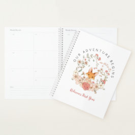 Agenda Vintage Pink Fox Florals 1rua Ano Menina Livro