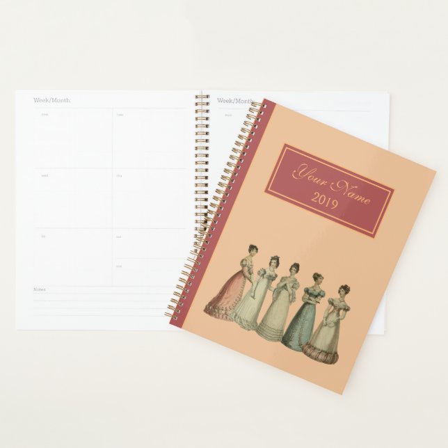 Agenda Vintage Regency Ladanner para Jane Austen Fan (Exibição)