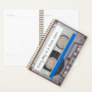 Agenda Vintage Retro Cassette Realista de Fita de Música