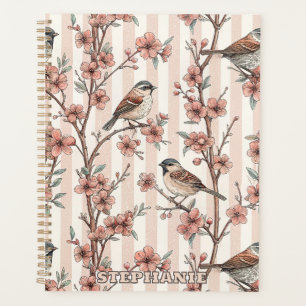 Agenda Vintage Sakura Cherry Blossom & Bird Aestética 6