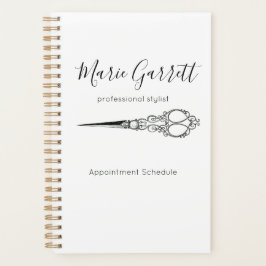 Agenda Vintage Scissors Salon Business Personalizado
