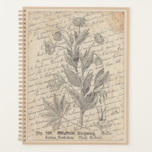 Agenda Vintage - Script Francês Hellebore Botanical Jard