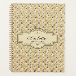 Agenda Vintage Snowman e Árvore de Natal Personalizada