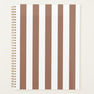 Agenda Vintage Vertical Stripes Mocha Mousse White