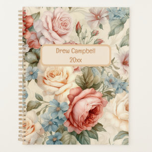 Agenda Vintage Watercolor Floral Rosas Classic