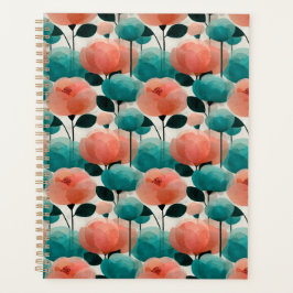 Agenda Vintage Watercolor Pink and Green Floral