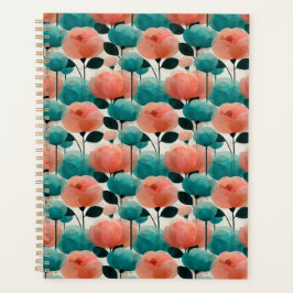Agenda Vintage Watercolor Pink and Green Floral