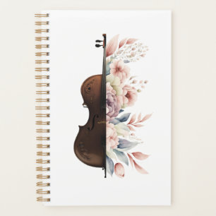 Agenda Violino com flores.