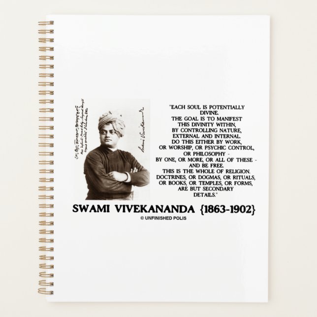 Agenda Vivekananda Cada Alma Potencialmente Divina Seja L (Frente)
