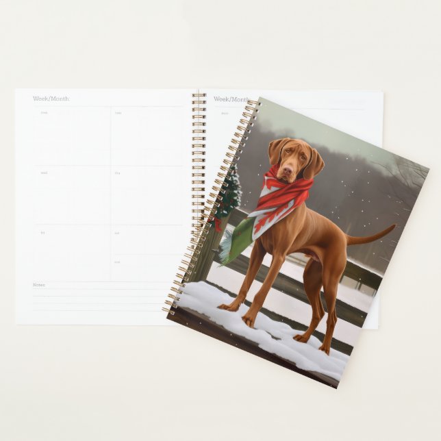 Agenda Vizsla Dog no Natal da Neve (Exibição)