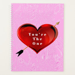 Agenda Você é o único coração no notebook cor-de-rosa com