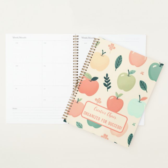 Agenda Voltar ao padrão de maçãs personalizadas da escola (Exibição)