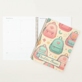 Agenda Voltar ao padrão de mochilas de nome personalizado