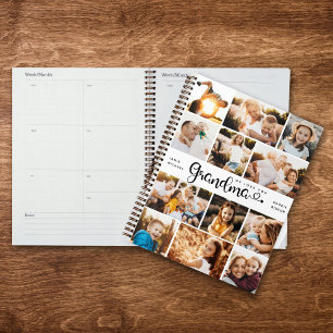 Agenda Vovó, amamos-te, corações, fotos modernas.