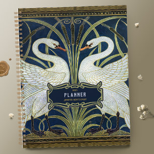 Agenda Walter Crane Dois Swans Art Nouveau Vintage Decor