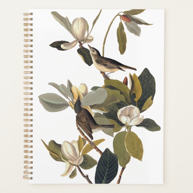 Agenda Warbling Flycatcher Kingbird Vintage Audubon (Frente)