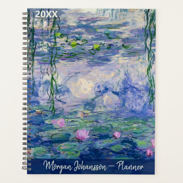 Agenda  Water Lilies by Monet | Custom Text (Frente)