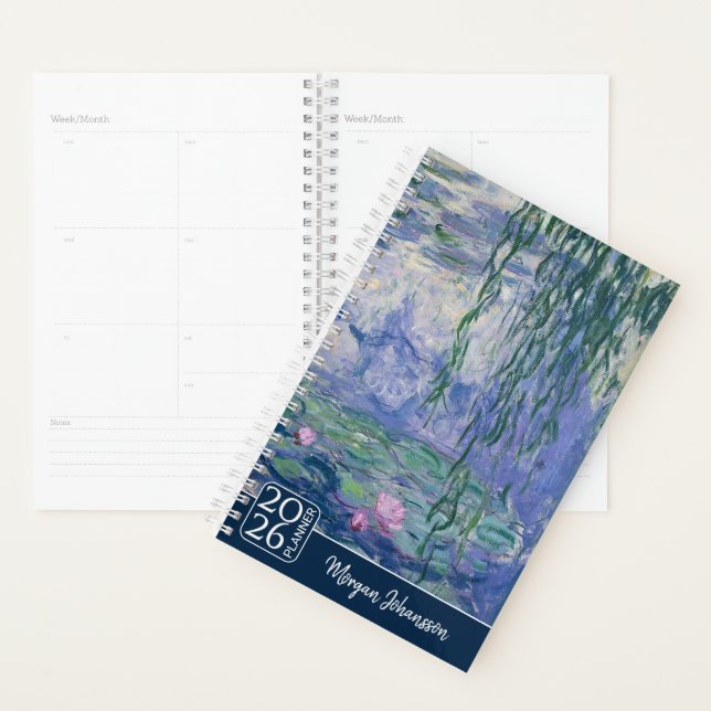 Agenda Water Lilies by Monet | Custom Text (Exibição)
