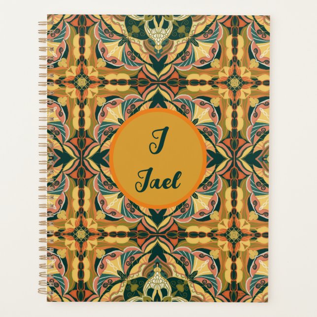 Agenda Watercolor Azulejo Azulejo Personalizado Espanhol (Frente)